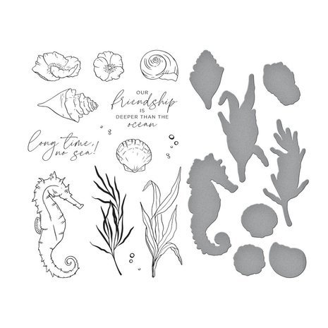 Spellbinders Seahorse Kisses Seahorse Garden Clear Stamp & Die Set (SDS-182) Spellbinders Seahorse Kisses Seahorse Garden Clear Stamp & Die Set (SDS-182)