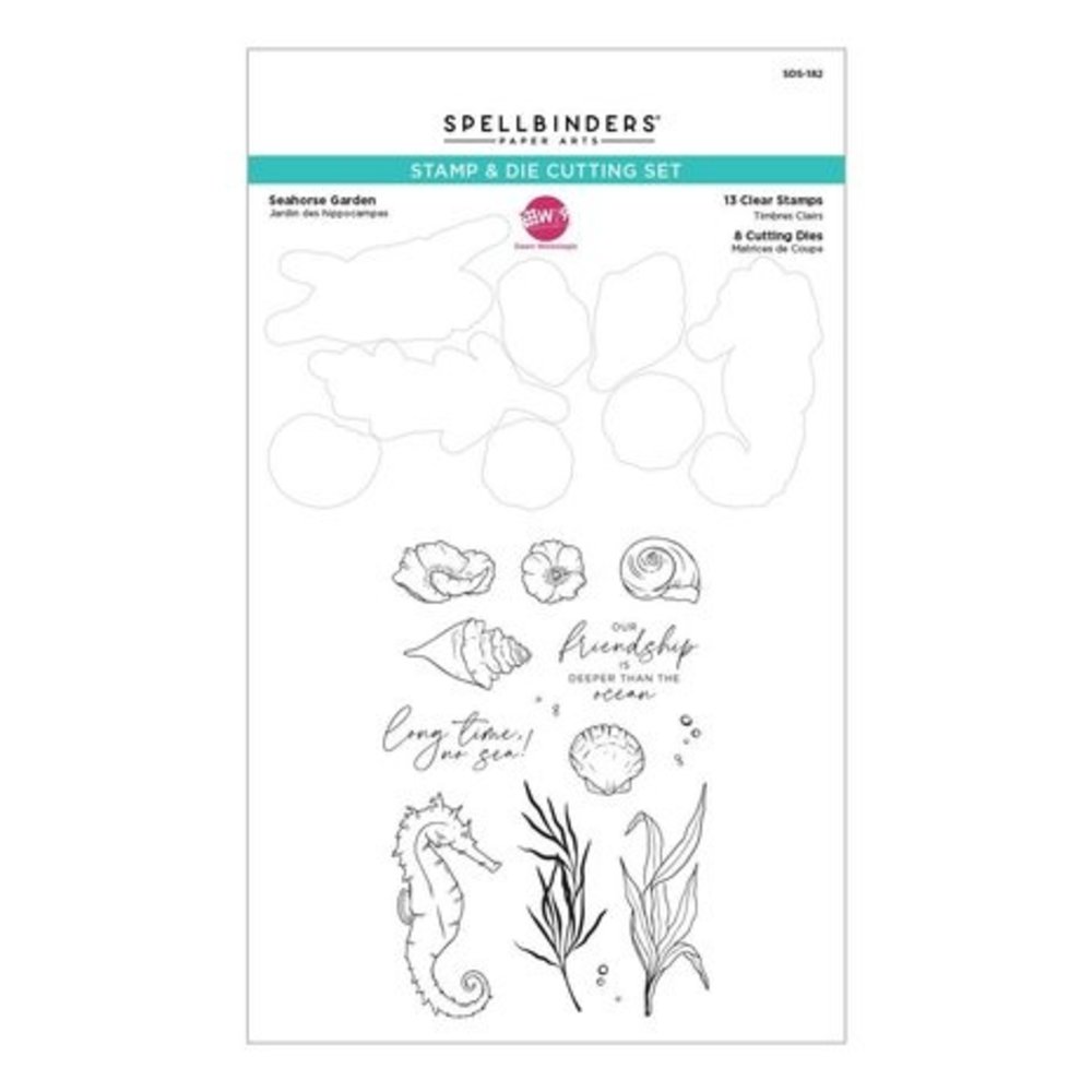 Spellbinders Seahorse Kisses Seahorse Garden Clear Stamp & Die Set (SDS-182) Spellbinders Seahorse Kisses Seahorse Garden Clear Stamp & Die Set (SDS-182)