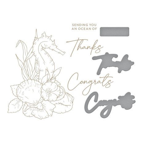 Spellbinders Seahorse Kisses Seahorse Floral Glimmer Hot Foil Plate & Die Set (GLP-371) Spellbinders Seahorse Kisses Seahorse Floral Glimmer Hot Foil Plate & Die Set (GLP-371)