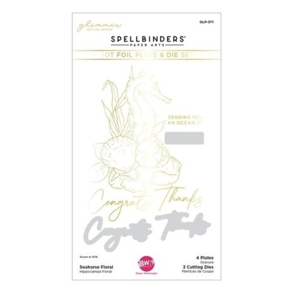 Spellbinders Seahorse Kisses Seahorse Floral Glimmer Hot Foil Plate & Die Set (GLP-371) Spellbinders Seahorse Kisses Seahorse Floral Glimmer Hot Foil Plate & Die Set (GLP-371)