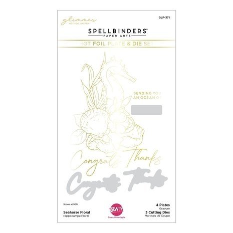 Spellbinders Seahorse Kisses Seahorse Floral Glimmer Hot Foil Plate & Die Set (GLP-371) Spellbinders Seahorse Kisses Seahorse Floral Glimmer Hot Foil Plate & Die Set (GLP-371)