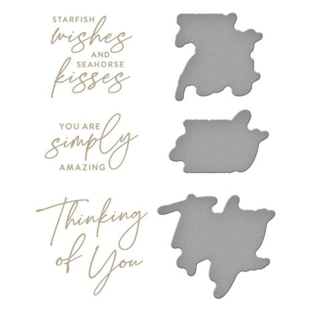 Spellbinders Seahorse Kisses Sentiments Glimmer Hot Foil Plate & Die Set (GLP-372) Spellbinders Seahorse Kisses Sentiments Glimmer Hot Foil Plate & Die Set (GLP-372)