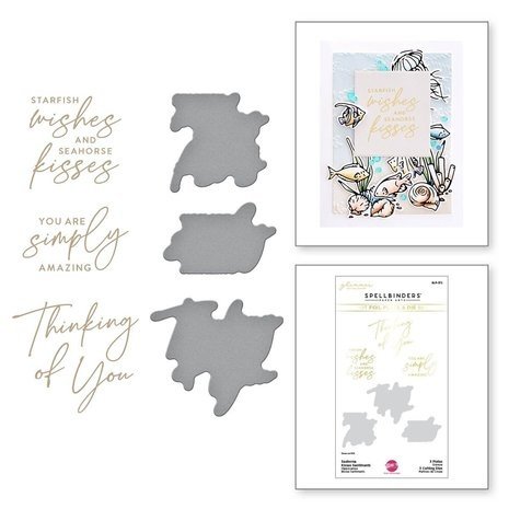 Spellbinders Seahorse Kisses Sentiments Glimmer Hot Foil Plate & Die Set (GLP-372) Spellbinders Seahorse Kisses Sentiments Glimmer Hot Foil Plate & Die Set (GLP-372)