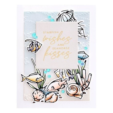 Spellbinders Seahorse Kisses Sentiments Glimmer Hot Foil Plate & Die Set (GLP-372) Spellbinders Seahorse Kisses Sentiments Glimmer Hot Foil Plate & Die Set (GLP-372)