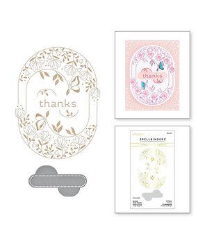 Spellbinders Stylish Ovals Thanks Glimmer Hot Foil Plate & Die Set (GLP-373) Spellbinders Stylish Ovals Thanks Glimmer Hot Foil Plate & Die Set (GLP-373)