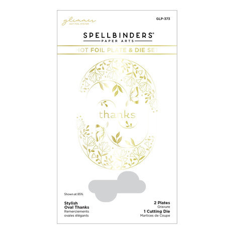 Spellbinders Stylish Ovals Thanks Glimmer Hot Foil Plate & Die Set (GLP-373) Spellbinders Stylish Ovals Thanks Glimmer Hot Foil Plate & Die Set (GLP-373)