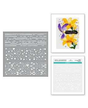 Spellbinders Bibi's Hummingbirds Textures Stencil (STN-040) Spellbinders Bibi's Hummingbirds Textures Stencil (STN-040)