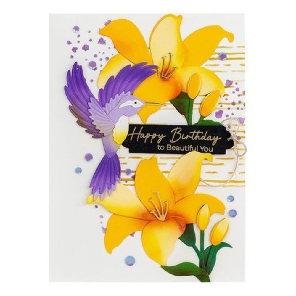 Spellbinders Bibi's Hummingbirds Textures Stencil (STN-040) Spellbinders Bibi's Hummingbirds Textures Stencil (STN-040)