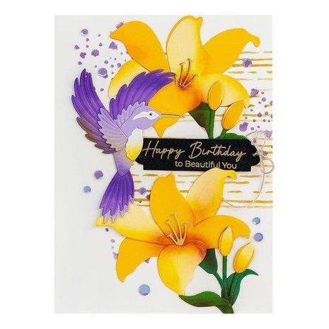 Spellbinders Bibi's Hummingbirds Textures Stencil (STN-040) Spellbinders Bibi's Hummingbirds Textures Stencil (STN-040)