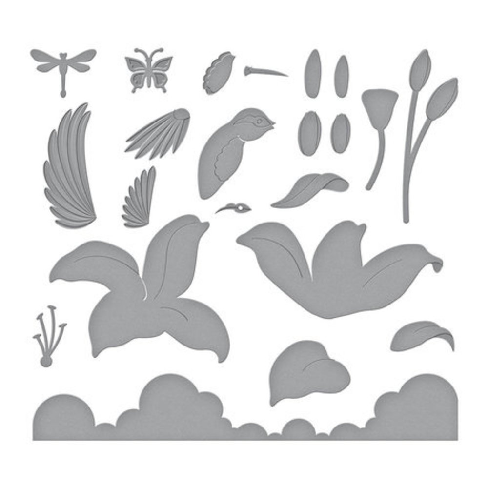 Spellbinders Bibi's Hummingbirds Hummingbird and Lily Dies (S5-560) Spellbinders Bibi's Hummingbirds Hummingbird and Lily Dies (S5-560)