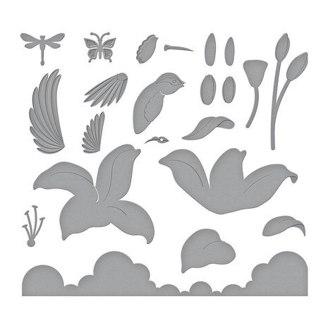 Spellbinders Bibi's Hummingbirds Hummingbird and Lily Dies (S5-560) Spellbinders Bibi's Hummingbirds Hummingbird and Lily Dies (S5-560)