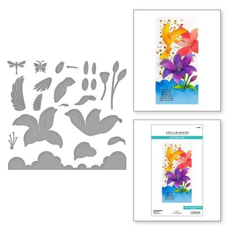 Spellbinders Bibi's Hummingbirds Hummingbird and Lily Dies (S5-560) Spellbinders Bibi's Hummingbirds Hummingbird and Lily Dies (S5-560)