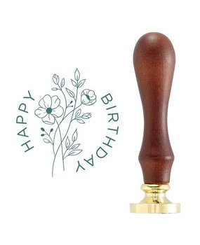 Spellbinders Wildflower Happy Birthday Wax Seal Stamp (WS-015)