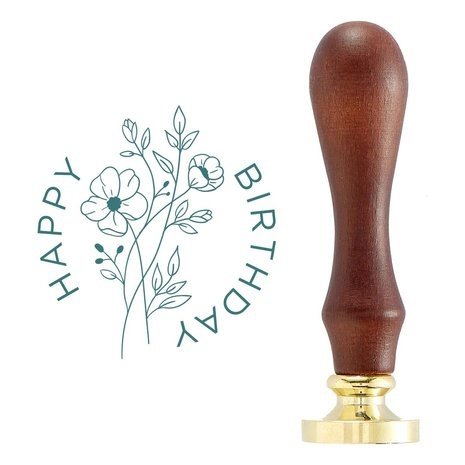 Spellbinders Wildflower Happy Birthday Wax Seal Stamp (WS-015)