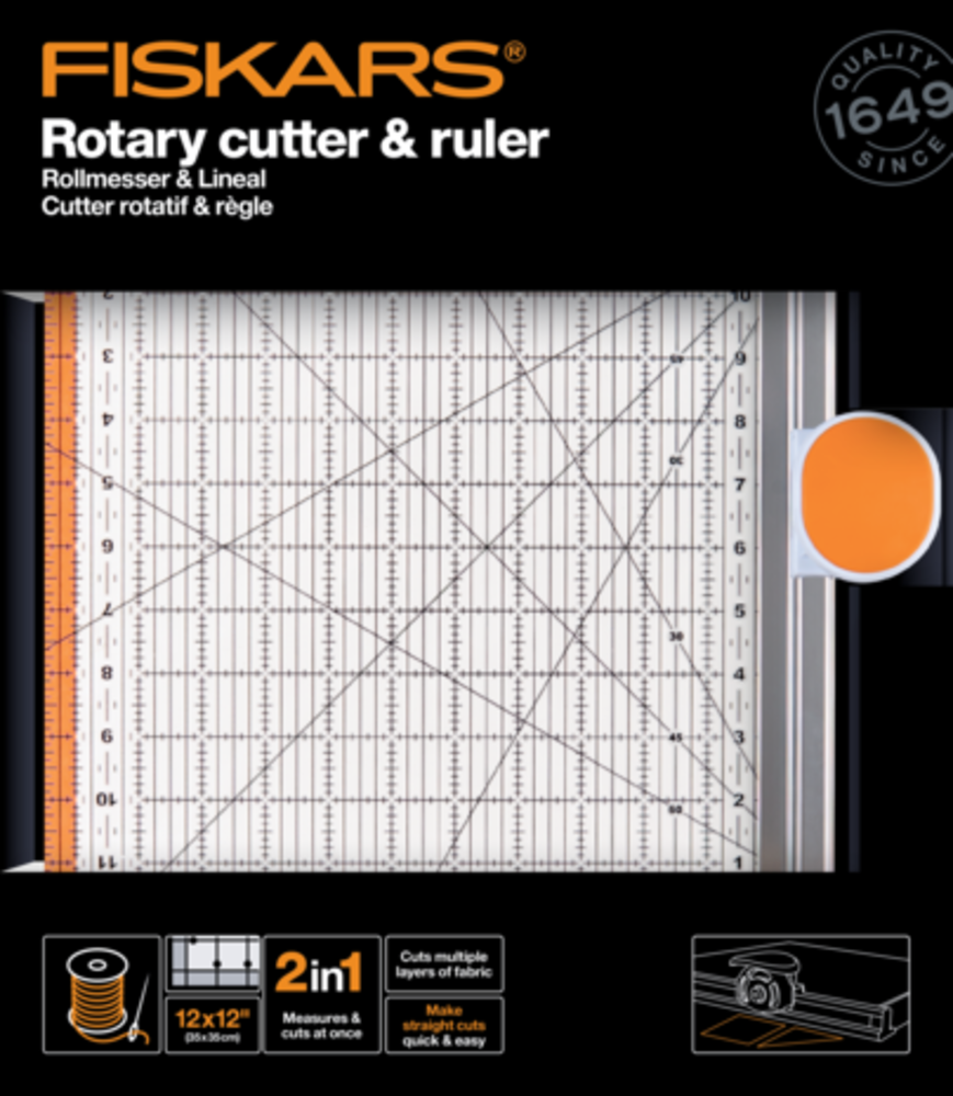 Fiskars Rotary Cutter & Ruler Combo 12x12 Inch Ø45mm (1016264