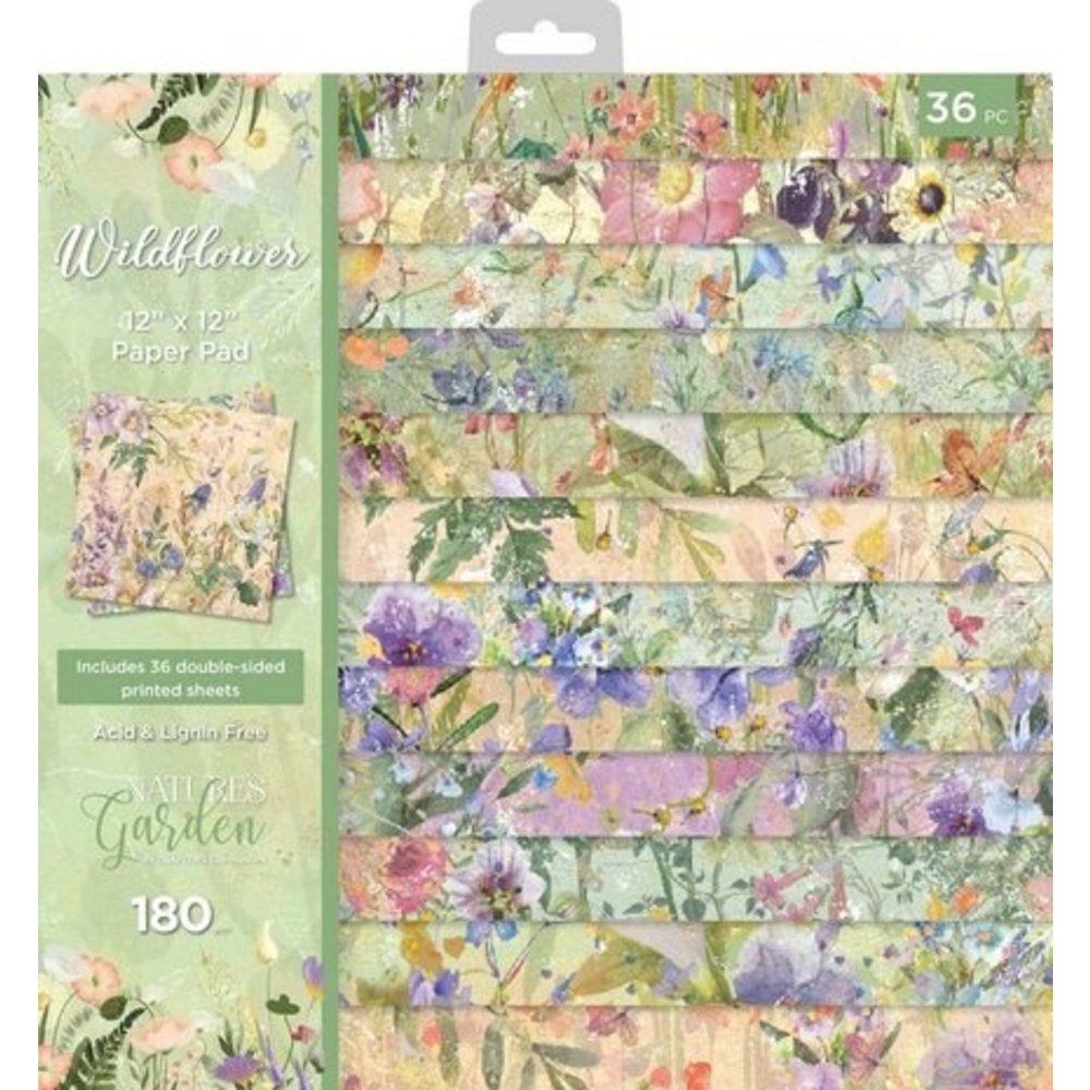 Crafter's Companion Wildflower 12x12 Inch Paper Pad (NG-WILD-PAD12 ...