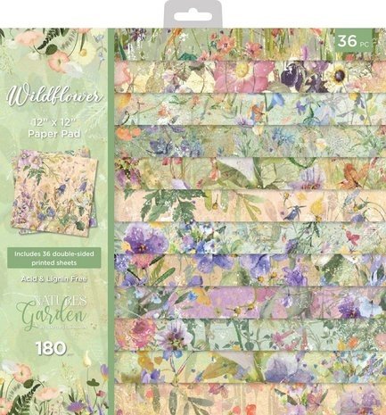 Crafter's Companion Wildflower 12x12 Inch Paper Pad (NG-WILD-PAD12) Crafter's Companion Wildflower 12x12 Inch Paper Pad (NG-WILD-PAD12)