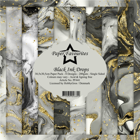 Paper Favourites Black Ink Drops 12x12 Inch Paper Pack (PF441) Paper Favourites Black Ink Drops 12x12 Inch Paper Pack (PF441)