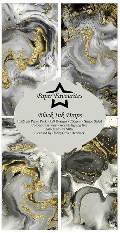 Paper Favourites Black Ink Drops Slimline Paper Pack (PFS087) Paper Favourites Black Ink Drops Slimline Paper Pack (PFS087)