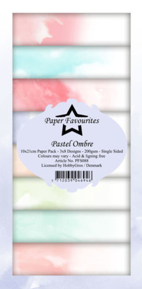 Paper Favourites Pastel Ombre Slimline Paper Pack (PFS088)
