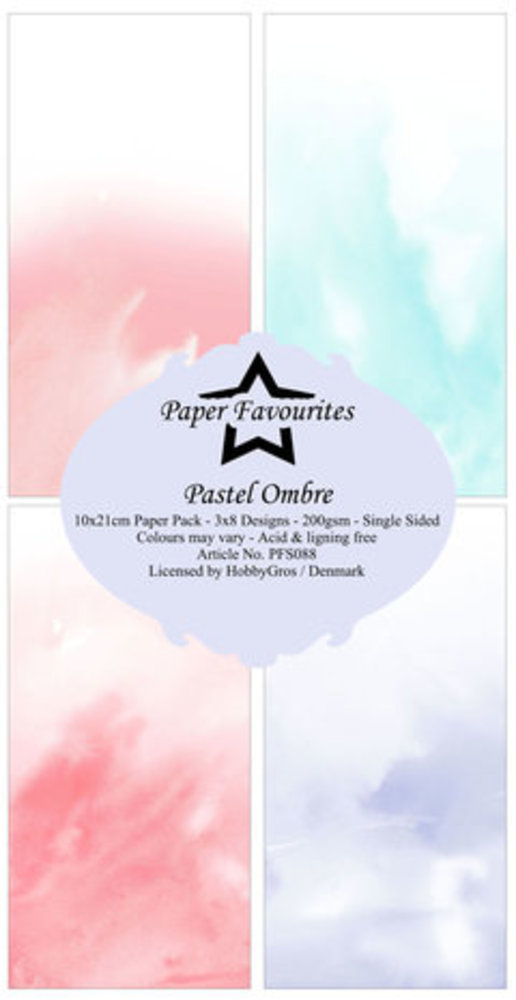 Paper Favourites Pastel Ombre Slimline Paper Pack (PFS088)