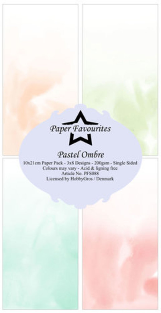 Paper Favourites Pastel Ombre Slimline Paper Pack (PFS088)