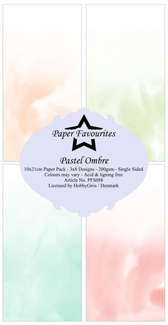Paper Favourites Pastel Ombre Slimline Paper Pack (PFS088)