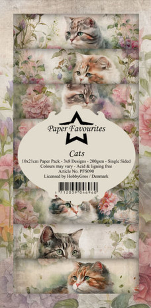 Paper Favourites Cats Slimline Paper Pack (PFS090) Paper Favourites Cats Slimline Paper Pack (PFS090)