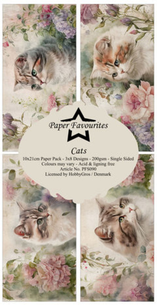 Paper Favourites Cats Slimline Paper Pack (PFS090) Paper Favourites Cats Slimline Paper Pack (PFS090)