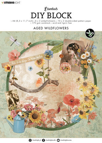 Studio Light Aged Wildflowers A4 DIY Block (SL-ES-DCB45) Studio Light Aged Wildflowers A4 DIY Block (SL-ES-DCB45)