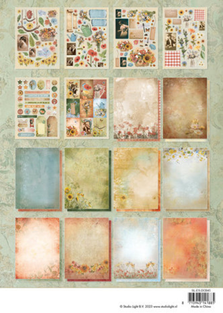 Studio Light Aged Wildflowers A4 DIY Block (SL-ES-DCB45) Studio Light Aged Wildflowers A4 DIY Block (SL-ES-DCB45)