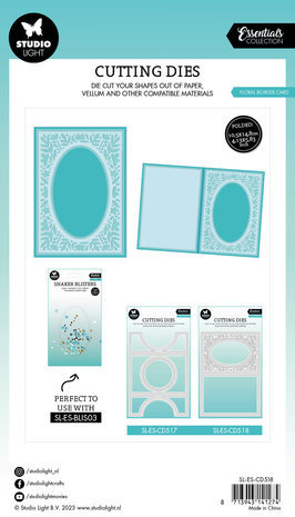 Studio Light Essentials Snijmal Floral Border Card (SL-ES-CD518) Studio Light Essentials Snijmal Floral Border Card (SL-ES-CD518)