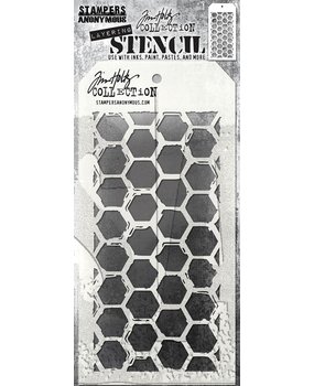 Stampers Anonymous Tim Holtz Brush Hex Layering Stencil (THS166) Stampers Anonymous Tim Holtz Brush Hex Layering Stencil (THS166)
