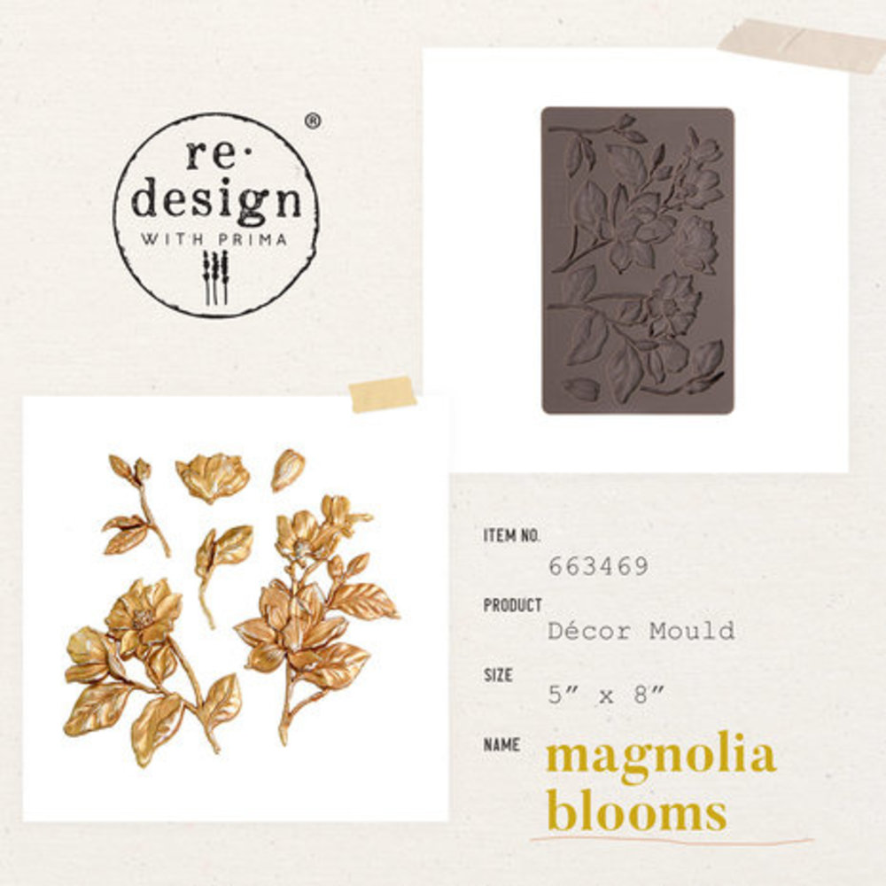 Re-Design Magnolia Blooms 5x8 Inch Decor Mould (663469) Re-Design Magnolia Blooms 5x8 Inch Decor Mould (663469)