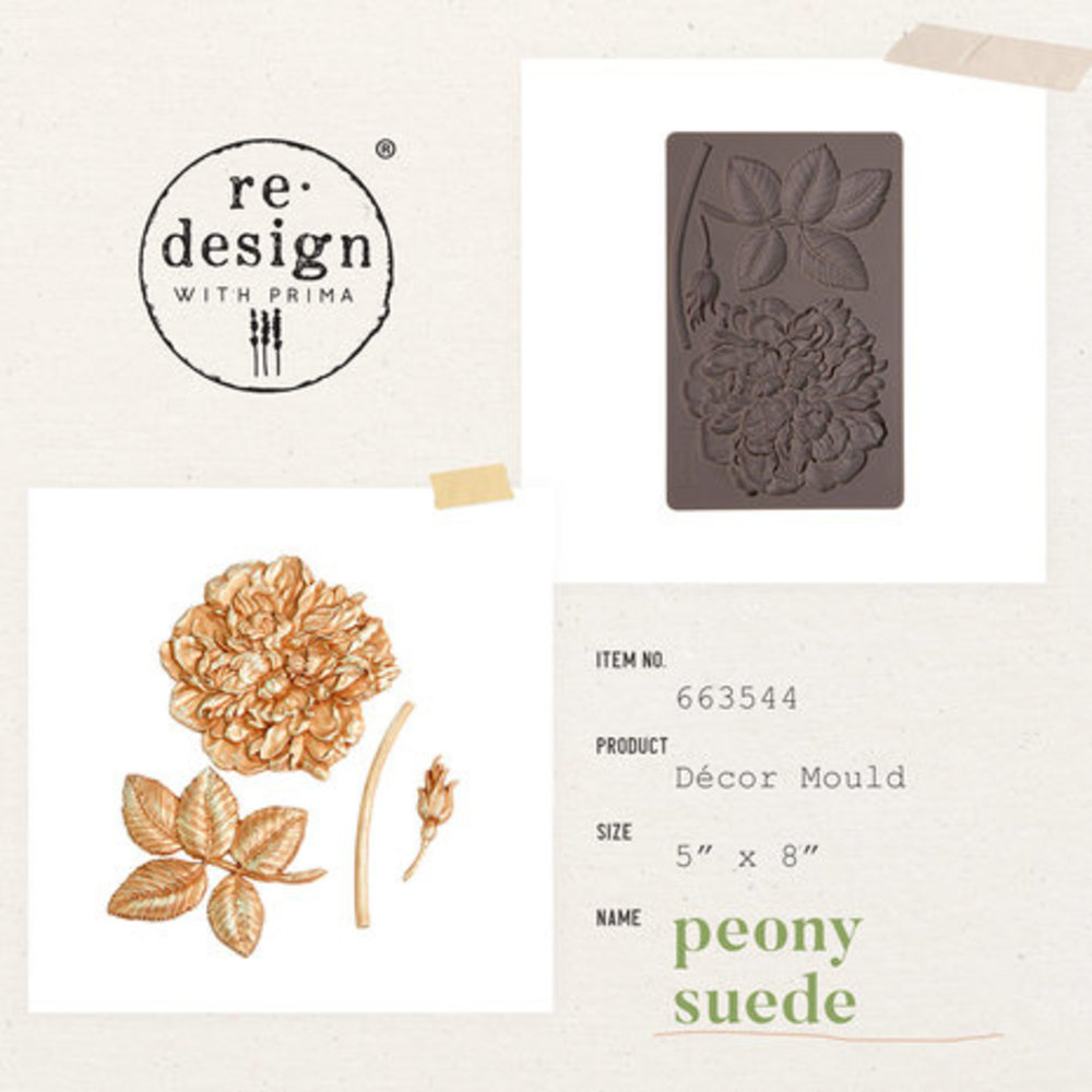 Re-Design Peony Suede 5x8 Inch Decor Mould (663544)