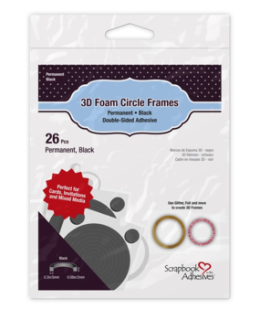 Scrapbook Adhesives 3D Foam Circle Frames Black (01406)