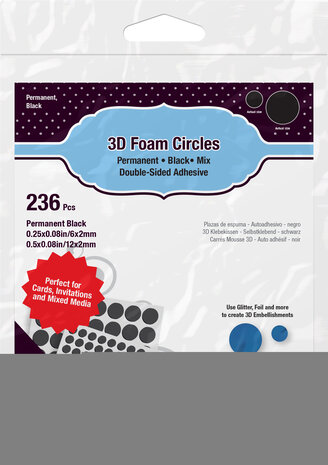Scrapbook Adhesives 3D Foam Circles Black (01227)