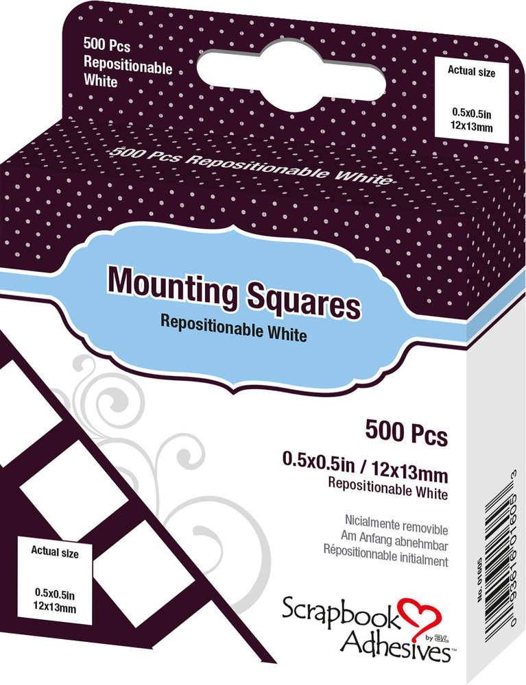 Scrapbook Adhesives Mounting Squares Repositionable White (500pcs) (01605)