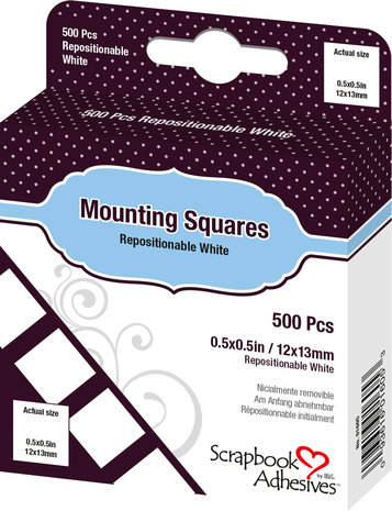 Scrapbook Adhesives Mounting Squares Repositionable White (500pcs) (01605)