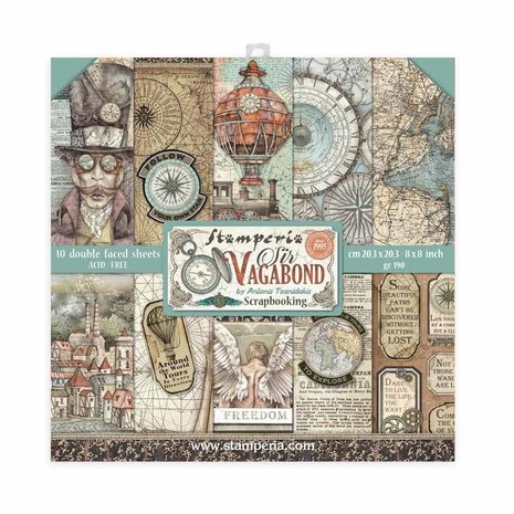 Stamperia Sir Vagabond 8x8 Inch Paper Pack (SBBS25) Stamperia Sir Vagabond 8x8 Inch Paper Pack (SBBS25)