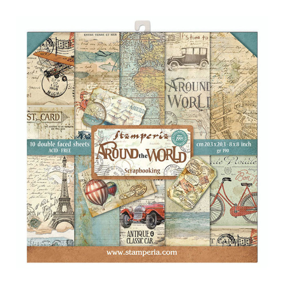 Stamperia Around the World 8x8 Inch Paper Pack (SBBS12) Stamperia Around the World 8x8 Inch Paper Pack (SBBS12)