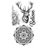 Stamperia Natural Rubber Stamp Cosmos Deer (WTKCCR03)