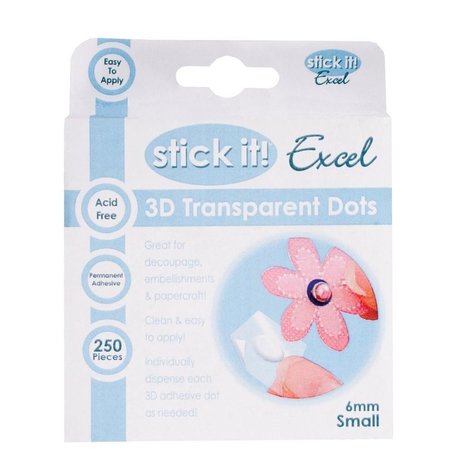 Stick It! Excel 3D Transparent Dots Small 6 mm (STI 4532000)