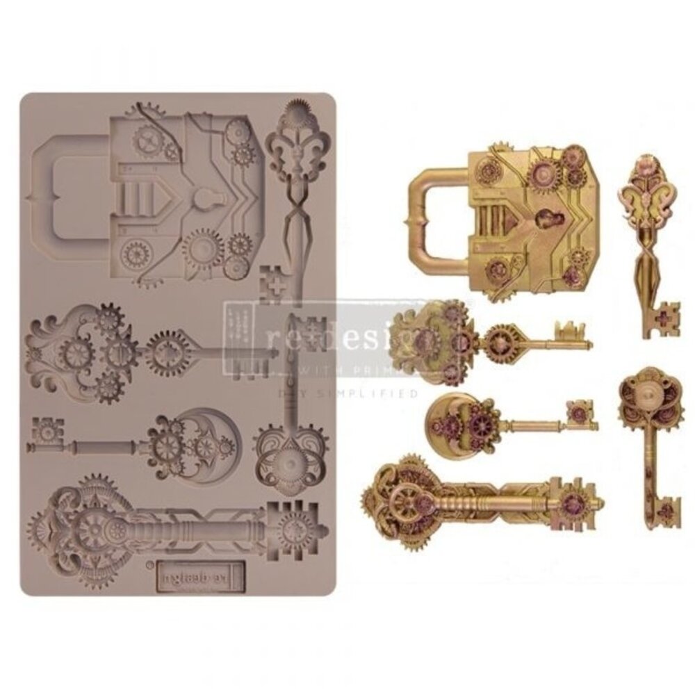Re-Design Mechanical Lock & Keys 5x8 Inch Decor Mould (652159) Re-Design Mechanical Lock & Keys 5x8 Inch Decor Mould (652159)