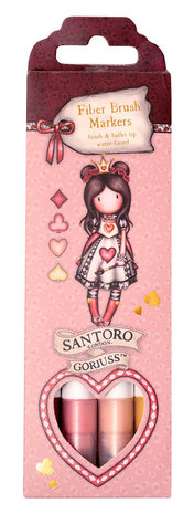 Gorjuss Wonderland Fiber Brush Markers Reds/Pink/Yellow (4pcs) (GOR-WL-FBLM11) Gorjuss Wonderland Fiber Brush Markers Reds/Pink/Yellow (4pcs) (GOR-WL-FBLM11)