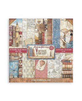 Stamperia Vintage Library 12x12 Inch Paper Pack (SBBL132) Stamperia Vintage Library 12x12 Inch Paper Pack (SBBL132)