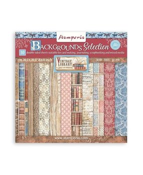 Stamperia Vintage Library Backgrounds 8x8 Inch Paper Pack (SBBS81) Stamperia Vintage Library Backgrounds 8x8 Inch Paper Pack (SBBS81)