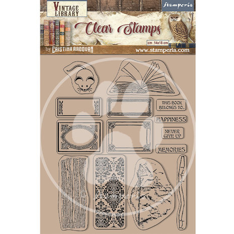Stamperia Vintage Library Clear Stamps Labels (WTK173) Stamperia Vintage Library Clear Stamps Labels (WTK173)