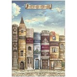 Stamperia Vintage Library The World of Book Rice Paper A4 (DFSA4752)