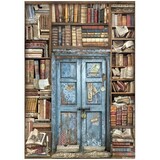 Stamperia Vintage Library Door Rice Paper A4 (DFSA4753)